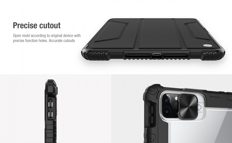 Bao Da iPad Pro 11 2020 Bảo Vệ Camera Nillkin Bumper Leather cao cấp chống sốc siêu cường, bảo vệ camera siêu nét nhờ thanh trượt